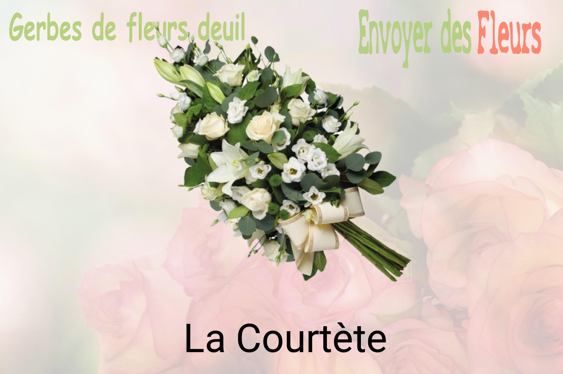 Gerbe de fleurs de deuil livrée à La Courtète